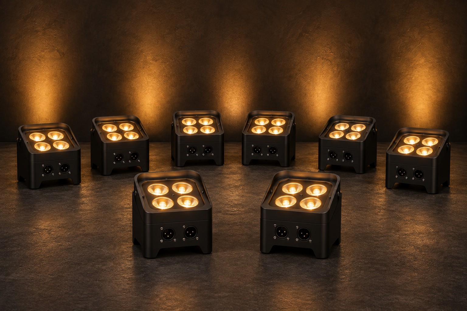 Warm uplighting washing a room’s walls
